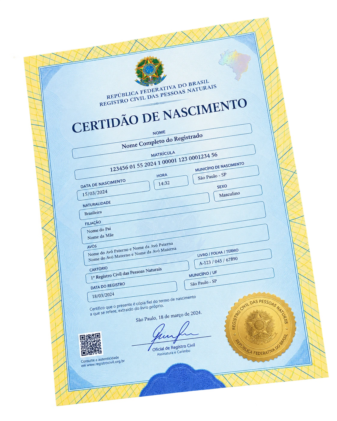 Certidão de nascimento brasileira